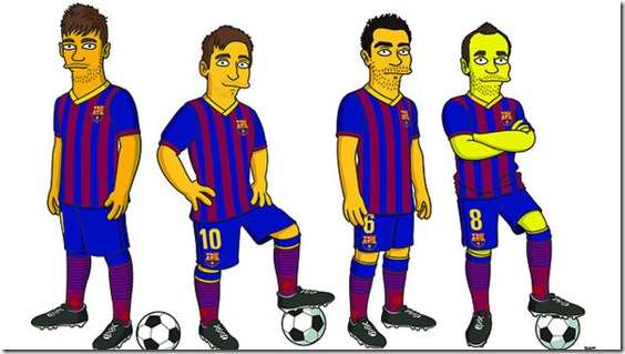 Simpsons_Iniesta_Messi_Xavi_Neymar