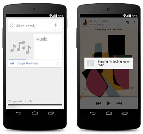 Google Now y la barra de búsqueda de Android reproducirán música cuando se lo pidas