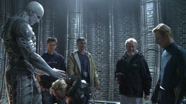 Una imagen del rodaje de Prometheus