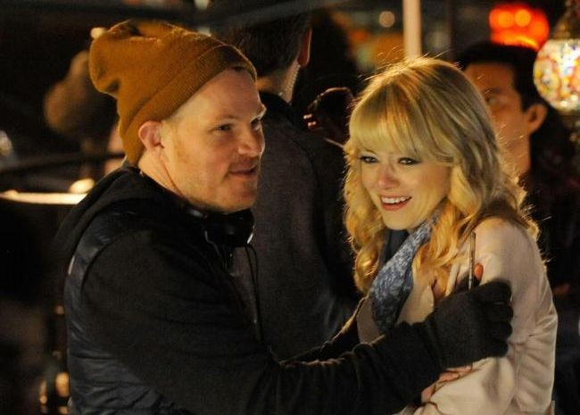 Marc Webb y Emma Stone durante el rodaje