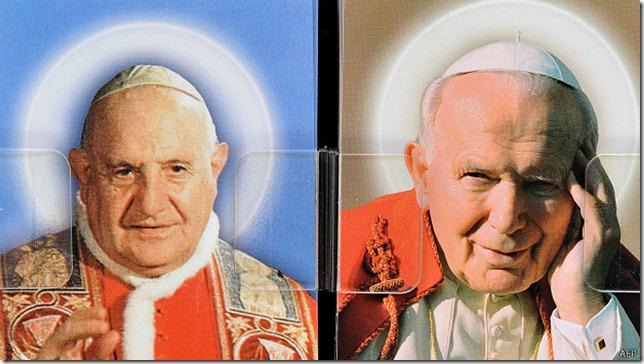 Esta es la primera vez que se produce una canonización de dos papas al mismo tiempo.