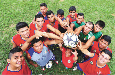 Jugadores. Un grupo de integrantes de Universitario, el equipo que está a punto de ascender a la Liga.