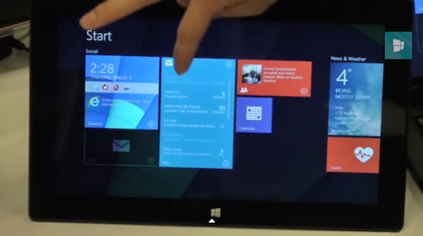 Microsoft Live Tiles interactivo