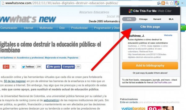 como citar paginas web