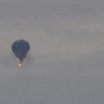 A hot air balloon on fire is pictured north of Richmond