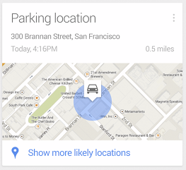 Google Now te recordará a partir de ahora dónde aparcaste