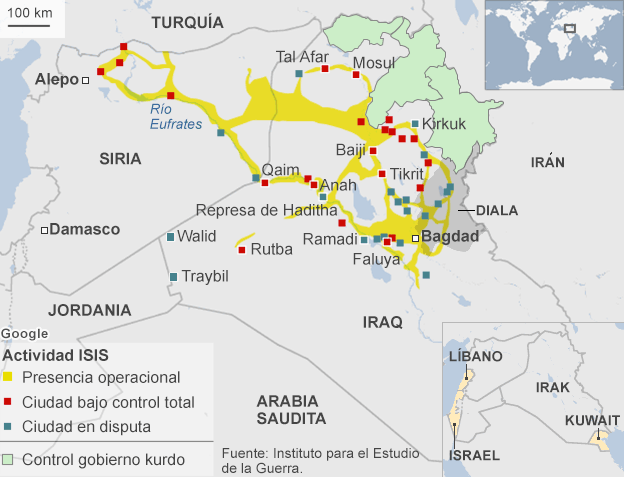 Territorio controlado por ISIS (hoy llamado Estado Islámico)