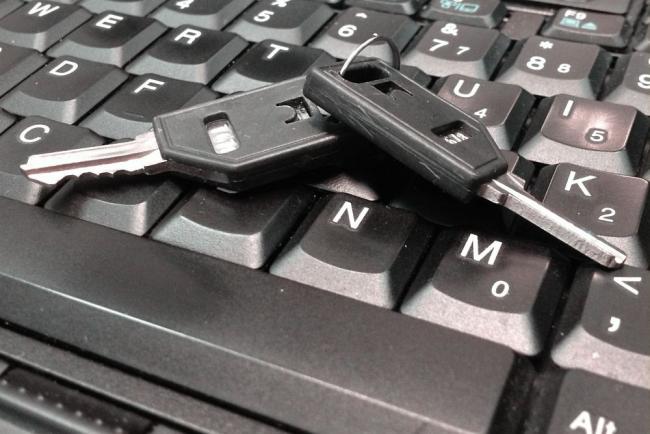 Llaves en un teclado
