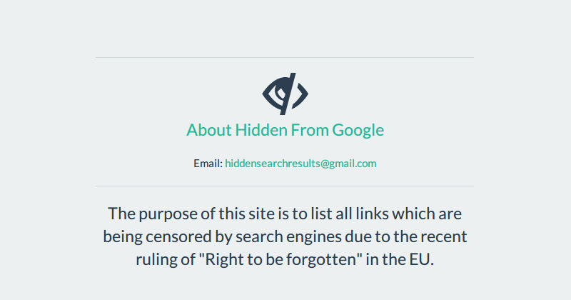 hidden from google