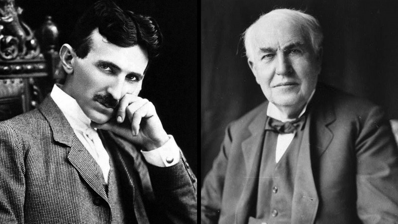 Tesla y Edison. [Do You Remember?](http://doyouremember.com/shocking-battle-edison-tesla/).