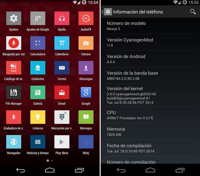 CyanogenMod 11 en el Nexus 5