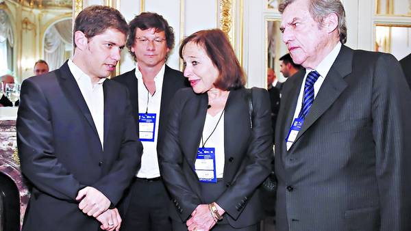 En el salón VIP. Axel Kicillof, Gabriel Martino, Susan Segal y Carlos de la Vega ayer, en la reunión del Council of the Americas en el hotel Alvear.