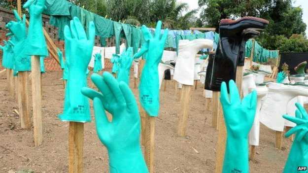 Guantes desinfectados.