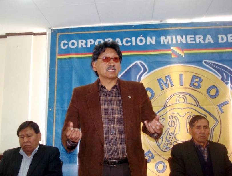 El presidente de la Corporación Minera de Bolivia (Comibol), Marcelino Quispe