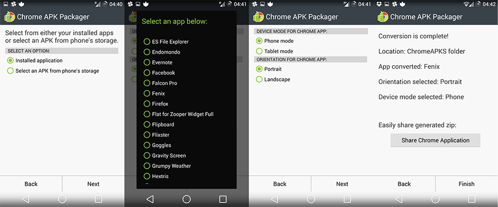 chrome apk packager