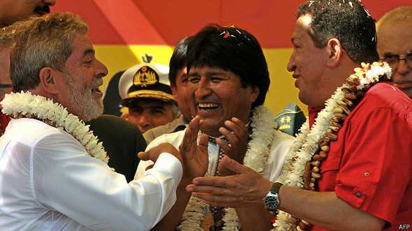 Lula, Morales y Chávez