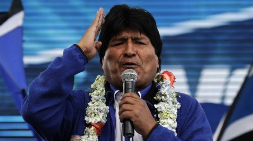 Evo Morales cerró su campaña anoche en La Paz. 