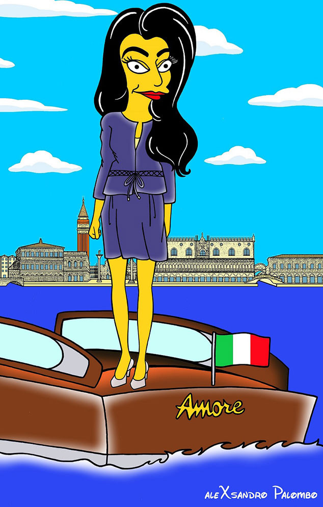 Amal Alamuddin, George Clooney, Wedding, Simpsonized 