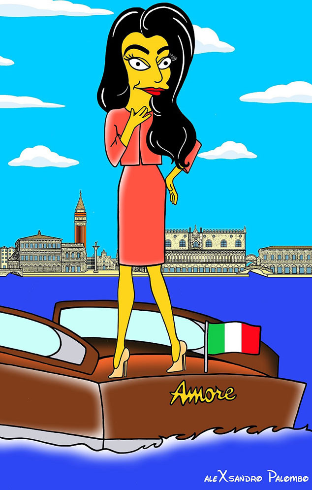 Amal Alamuddin, George Clooney, Wedding, Simpsonized 