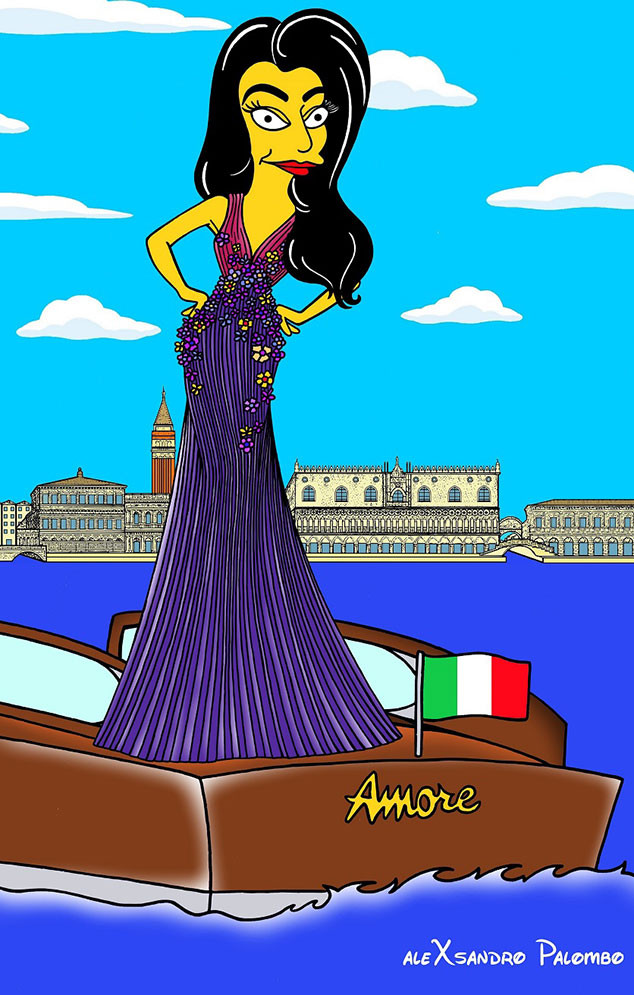 Amal Alamuddin, George Clooney, Wedding, Simpsonized 