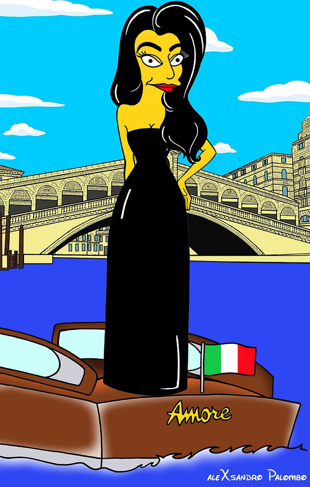 Amal Alamuddin, George Clooney, Wedding, Simpsonized 