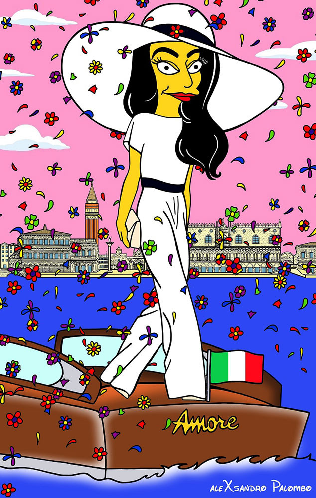 Amal Alamuddin, George Clooney, Wedding, Simpsonized 