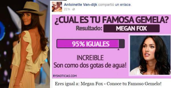 Con un simple clic Antoinette van Dijk descubrió que bien podría ser la hermana gemela de Megan Fox