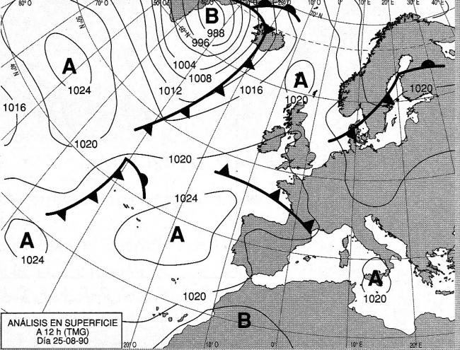 Mapa Del Tiempo 25 Agosto 1990