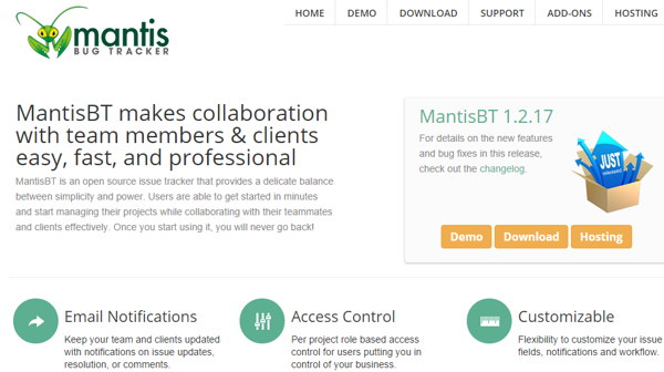 Mantis bug tracker