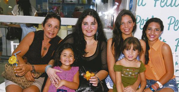 Mónica Aguilera, Natalia Cronembold, Taliana y Aitana Tufiño, con las niñas Alyssa Justiniano y Diaraí Tufiño