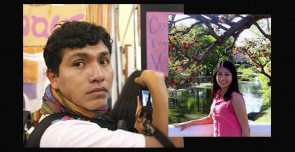 Satori captado con la cámara de Tonny López, al lado Laura Gabriela Chambi