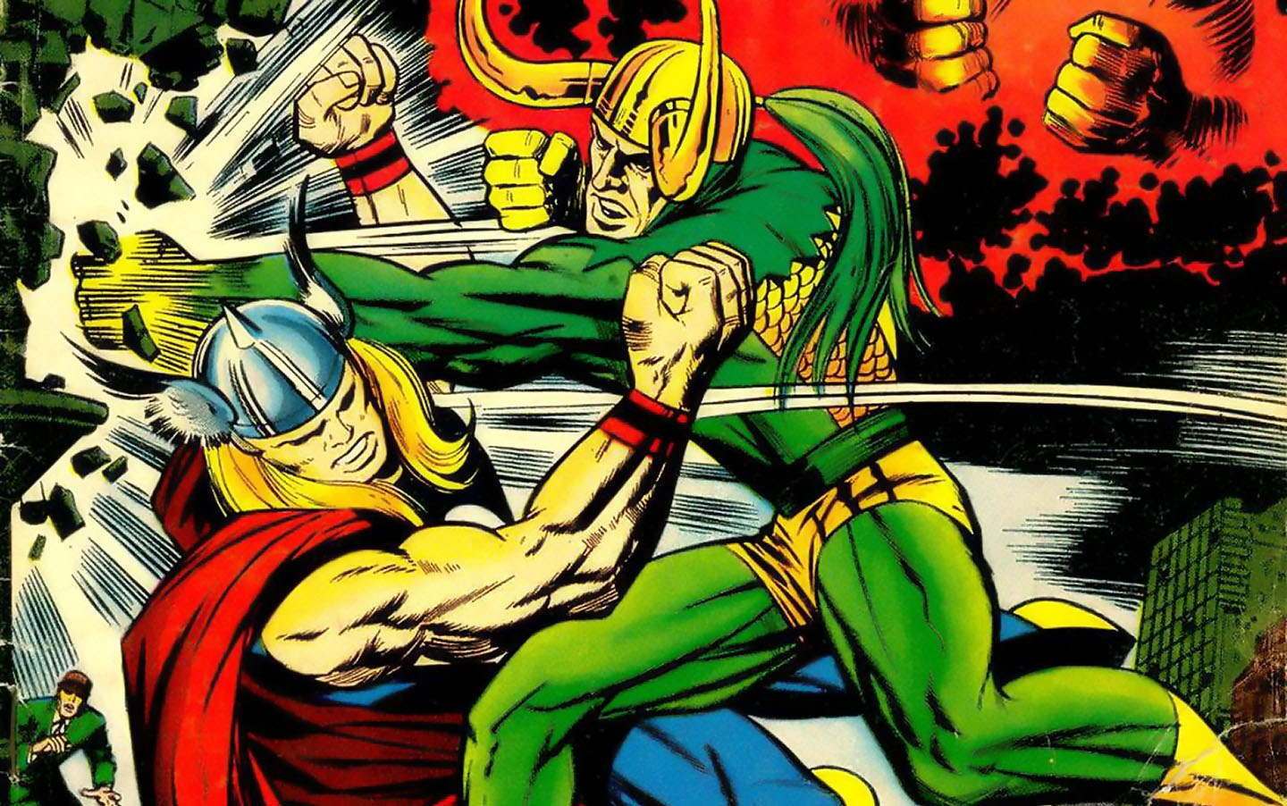 Jack-Kirby-draws-Thor-and-Loki