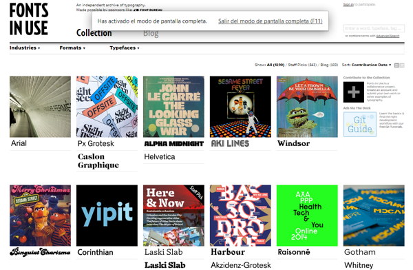 fonts in use