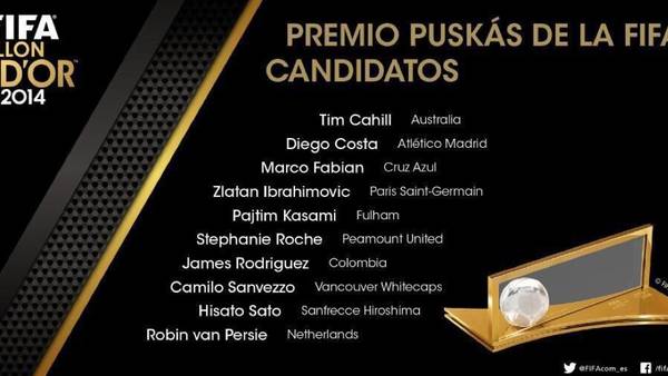  Los diez goles nominados por la FIFA para el premio Puskas