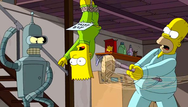 imagen Así es el intro del capítulo en que se unieron ‘Los Simpsons’ y ‘Futurama’