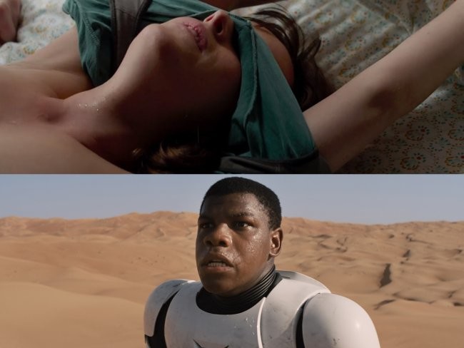 Fotogramas de los trailers de 50 Sombras de Grey y Star Wars: El Despertar de la Fuerza