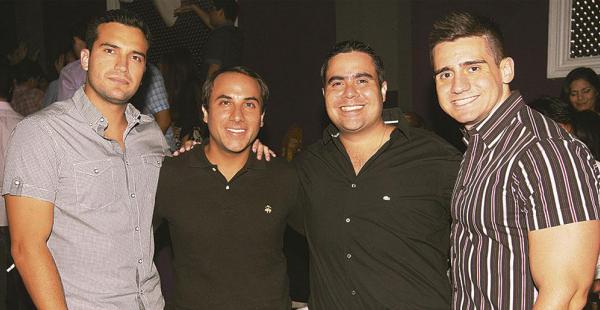 Los ‘Cabecillas’ de la diversión. Roberto Alba, Carlos Abuawad, Marcelo Chávez y Carlos Tarabillo