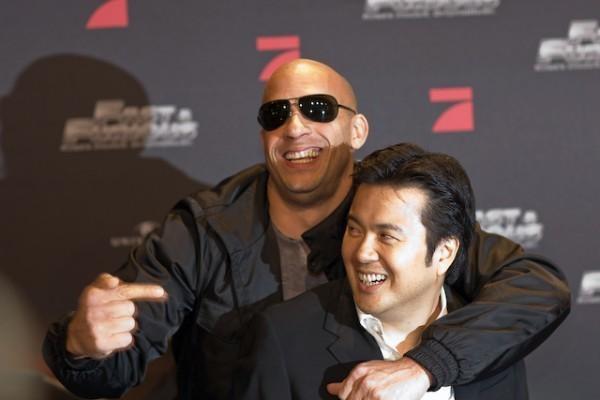 Vin Diesel bromea con Justin Lin en una premiere de la saga Fast and Furious