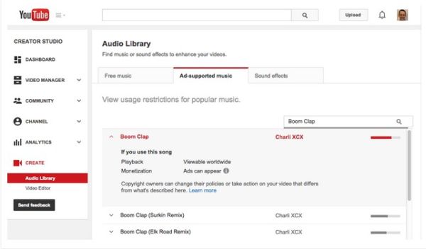 Librería de Audio de YouTube