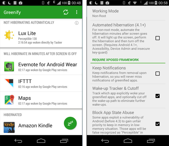 Aplicacion Greenify