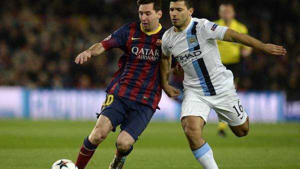 Messi y Agüero volverán a encontrarse en los octavos de final de la Liga de Campeones. AFP