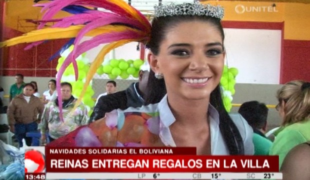 La reina del carnaval cruceño y las reinas de las ciudadelas adelantaron la navidad para muchos niños