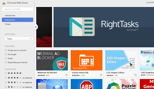 nueva chrome web store