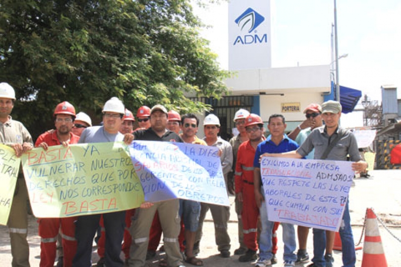 Trabajadores de SAO en protesta.