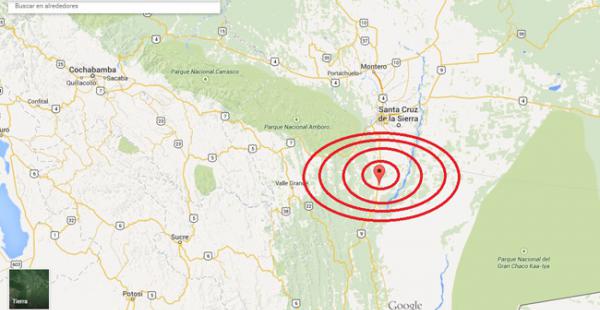 El epicentro del sismo se situó a diez kilómetros al sudeste del municipio de Ingenio Mora, 37 kilómetros al noreste de la de Cabezas y a 77 kilómetros al sur de la ciudad de Santa Cruz