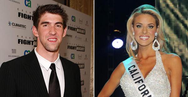 Michael Phelps, considerado como el mejor nadador de todos los tiempos, se lo ve comprometido oficialmente con Nicole Johnson, Miss California-2010