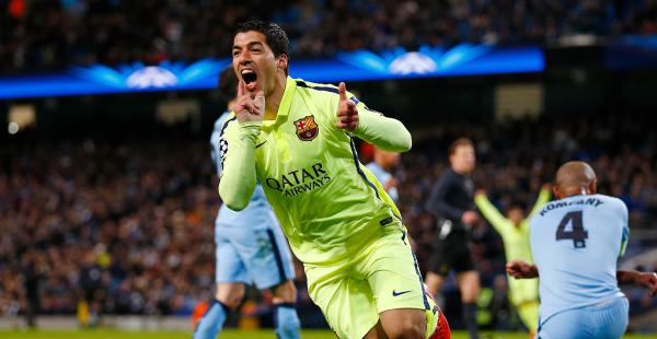El uruguayo Suárez marcó dos goles de buena factura en uno de sus mejores partidos con la camiseta del Barcelona