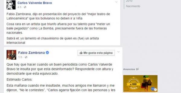 Carlos Valverde y Fabio Zambra prendieron la mecha con sus publicaciones en sus cuentas sociales de Facebook