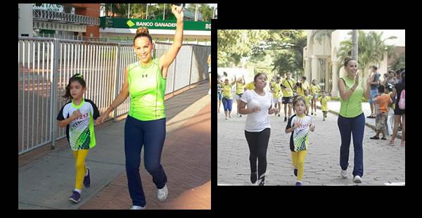 La exmodelo Carla Morón y su pequeña hija, Bruna Gantier en la carrera de la Exposaludable el pasado fin de semana. No cabe dudan que hacen la dupla más tierna de las runners