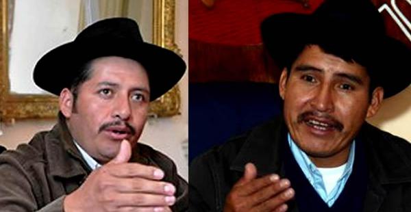Esteban Urquizu (izq) es el candidato por el Movimiento Al Socialismo. A la derecha Damián Condori que se postuló por de Chuquisaca Somos Todos